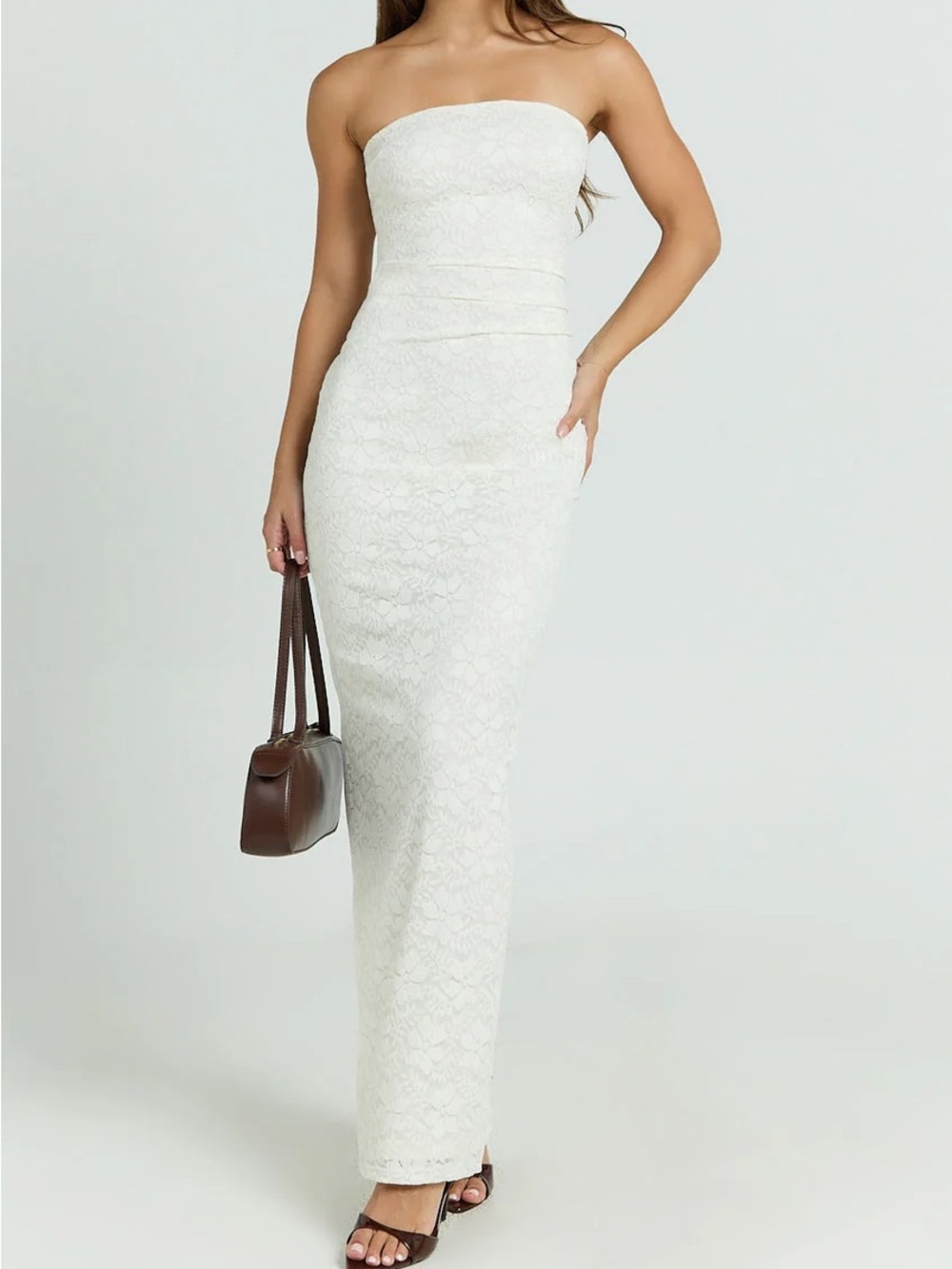 NWT Showpo Strapless White Dress
